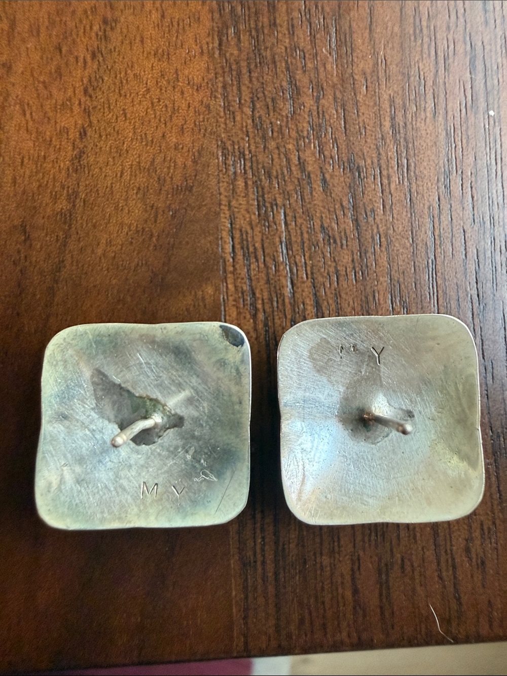 Silver Geometric Earrings - Picture 2 of 3